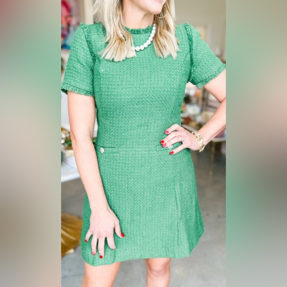 Pinch Green Tweed Mini Dress size Small